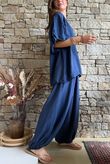 Randles Puff Sleeve Blouse Navy